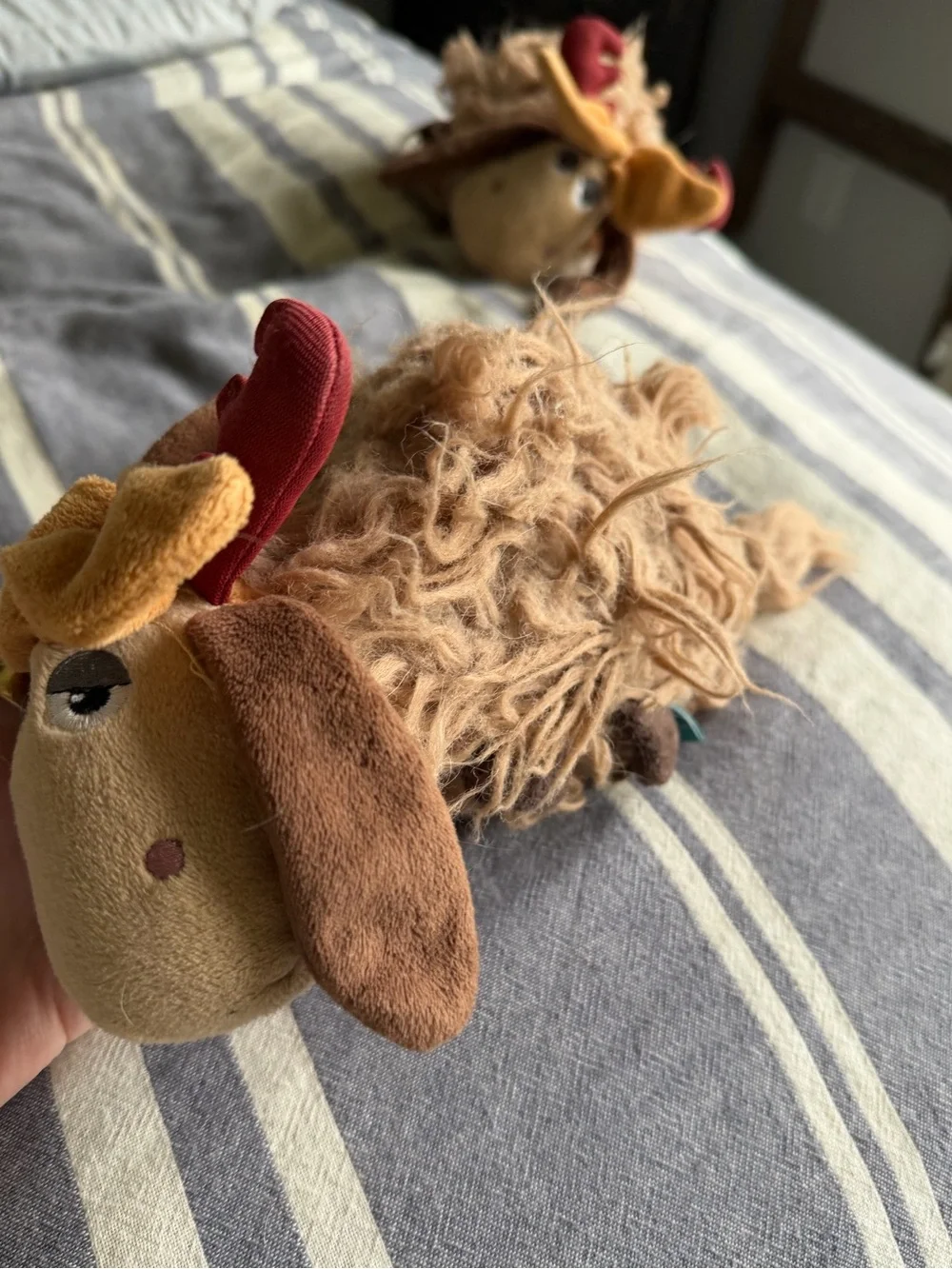 RARE Bark Box Fred the Reindeer Grinch Dog Toy Spiky Ball